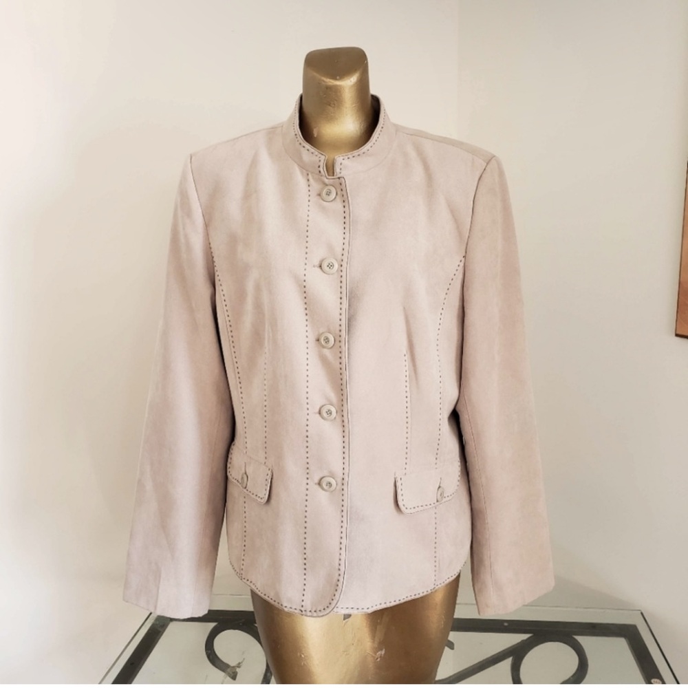 Dressbarn Soft Suede Tan Jacket Blazer